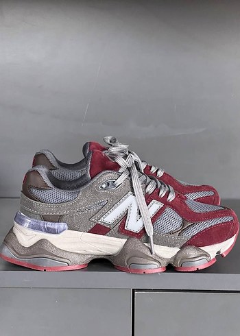 Bordo Gri Bağcıklı Kadın Spor Ayakkabı - Görsel 3