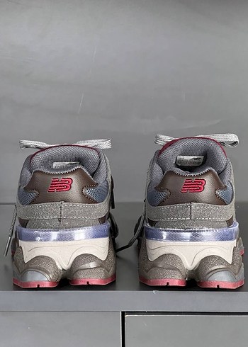 Bordo Gri Bağcıklı Kadın Spor Ayakkabı - Görsel 4