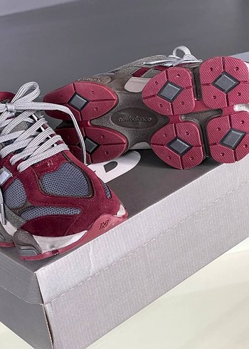 Bordo Gri Bağcıklı Kadın Spor Ayakkabı - Görsel 5