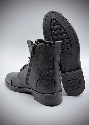 Siyah Deri Erkek Spor Sokak Botu - Görsel 3