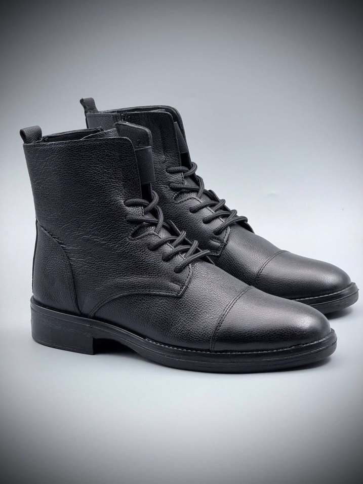Siyah Deri Erkek Spor Sokak Botu - Görsel 2