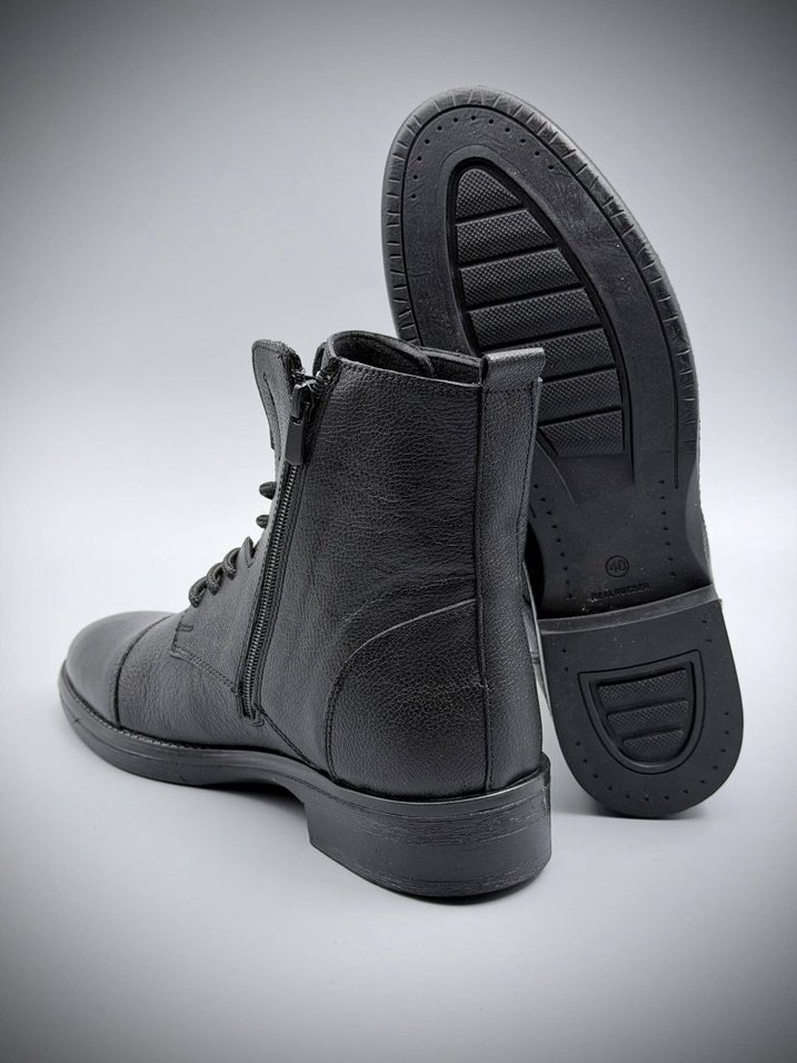 Siyah Deri Erkek Spor Sokak Botu - Görsel 3