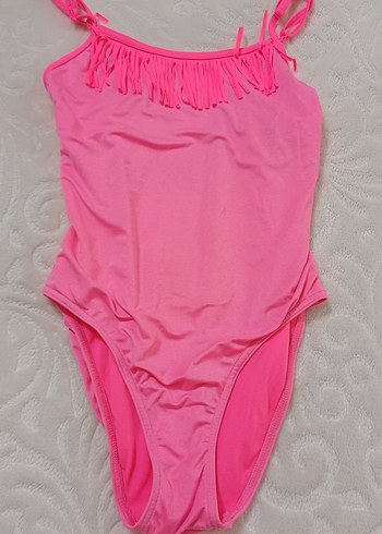 Pembe Püsküllü kiz Çocuk Mayo