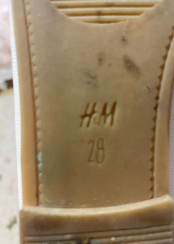 28 Beden H&M Beyaz Kız Çocuk Babet 28 numara