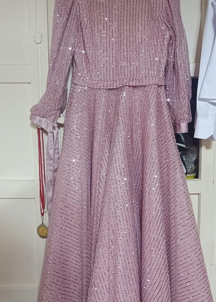 Pembe Abiye İşlemeli - Görsel 3