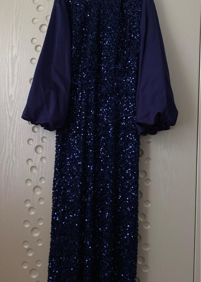 Lacivert abiye - Görsel 3