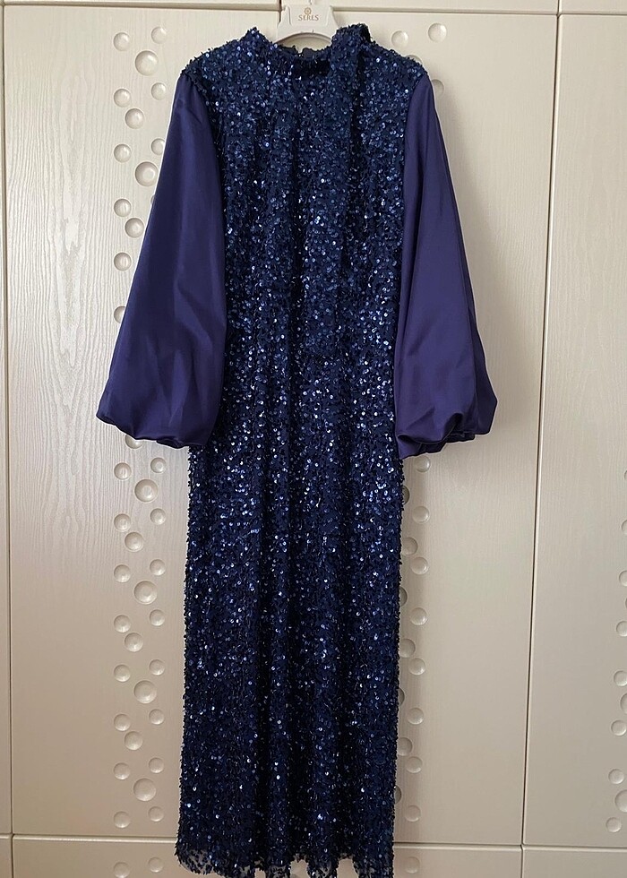 Lacivert abiye - Görsel 5