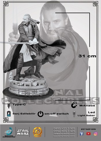 STAR WARS QUİ-GON JİNN Işıklı Light Saber Figür - Görsel 4