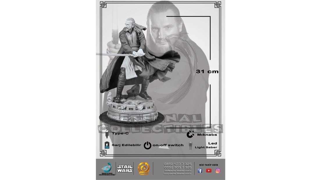 STAR WARS QUİ-GON JİNN Işıklı Light Saber Figür - Görsel 4