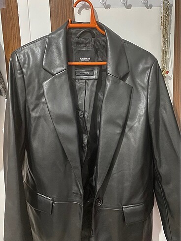 Pull and Bear Deri blazer ceket
