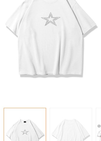 Star Stroke taş baskılı beyaz tişört