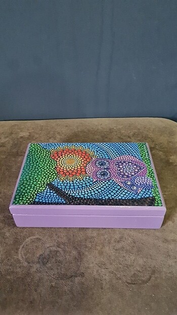 El yapımı mozaik desenli ahşam kutu