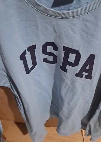 USPA Baskılı Mavi Erkek Sweatshirt - Görsel 3