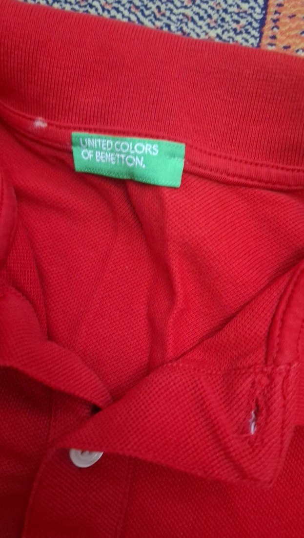 Benetton Kırmızı Erkek Polo Yaka Tişört - Görsel 3