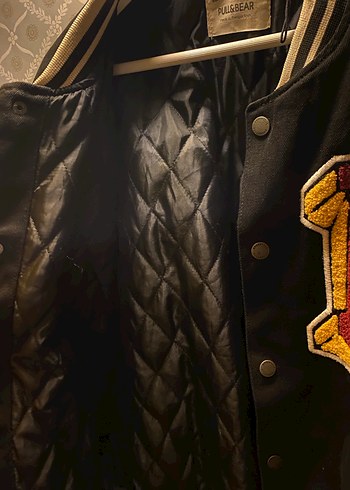 Pull and Bear Kalın kolej ceket - Görsel 3