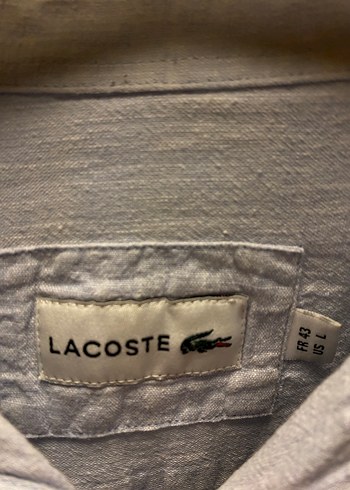 Lacoste Erkek Buz Mavisi Keten Gömlek - Görsel 3