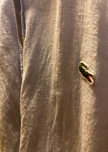 Lacoste Erkek Buz Mavisi Keten Gömlek - Görsel 2