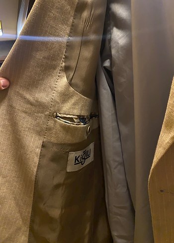 Kığlı krem Ceket ve Buz mavisi Gömlek - Görsel 2