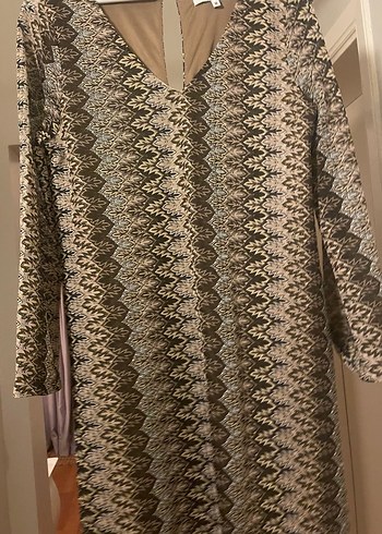 Bohem Stil Uzun Kollu Yılan Desenli Triko Elbise - Görsel 3