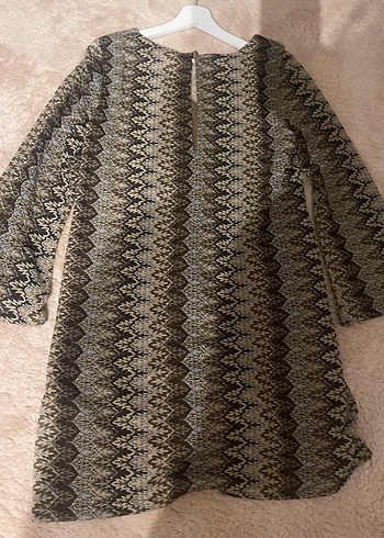 Bohem Stil Uzun Kollu Yılan Desenli Triko Elbise - Görsel 5