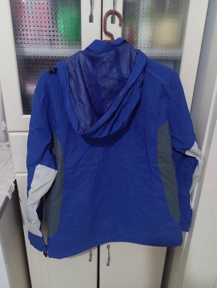 kadın Mavi Gri Rüzgarlık Fermuarlı Mont - Görsel 2