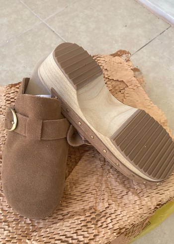 Bohem Tarz Kahverengi Süet Terlik - Görsel 2