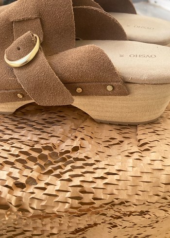 Bohem Tarz Kahverengi Süet Terlik - Görsel 3