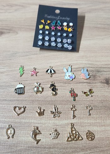 Kadın Çoklu Boncuklu ve İşlemeli Charm Seti - Görsel 3