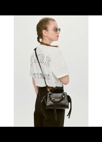 Siyah Deri Örgü Kadın Çanta - Görsel 2