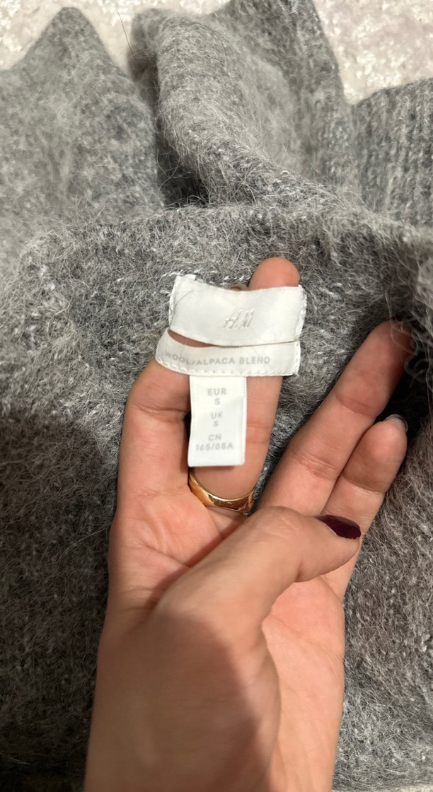 Gri Kadın Triko Kazak - Görsel 2