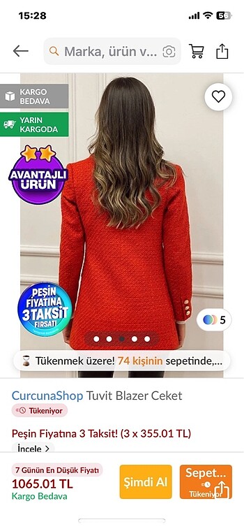 m Beden Tüvit ceket