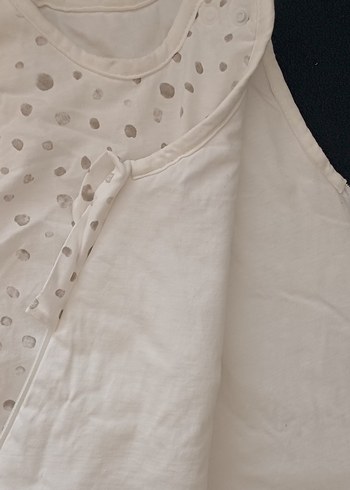 Gri Puantiyeli Beyaz Bebek Uyku Tulumu - Görsel 2