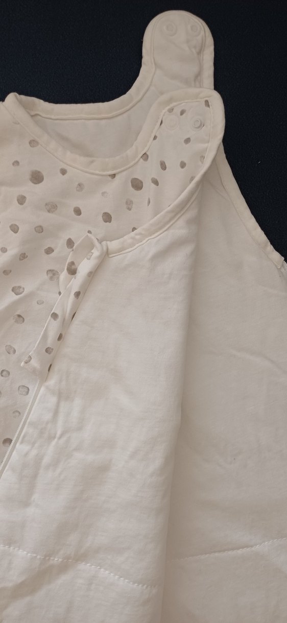 Gri Puantiyeli Beyaz Bebek Uyku Tulumu - Görsel 2