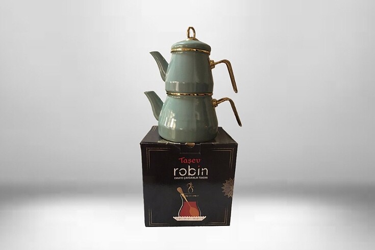 Robin TAŞEV ROBİN EMAYE ÇAYDANLIK TAKIMI SIFIR KUTUSUNDA