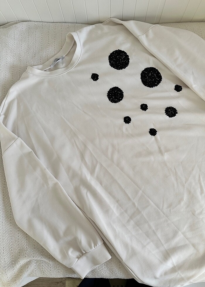 Beyaz tunik sweat - Görsel 2