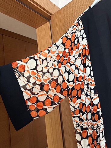 Çok renkli uzun kimono - Görsel 3