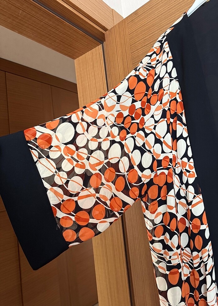 Çok renkli uzun kimono - Görsel 3