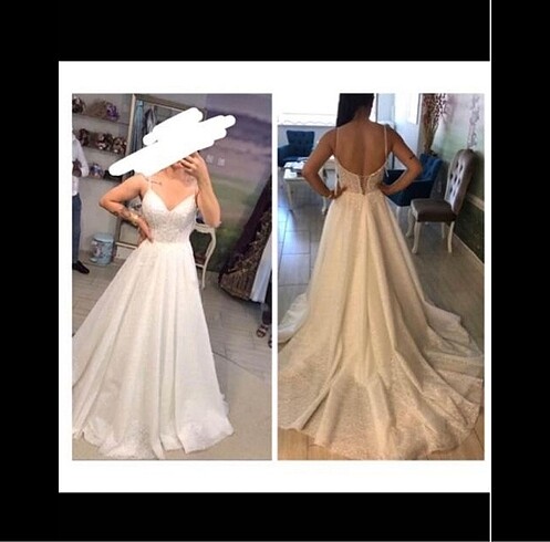 Kırık beyaz A kesim özel dikim gelinlik - Görsel 9