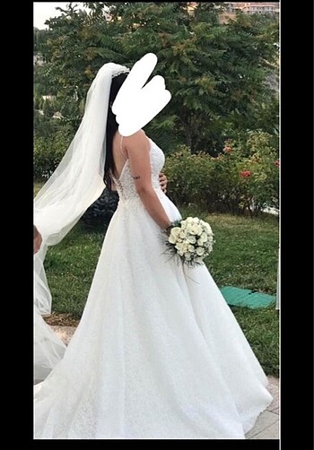 Kırık beyaz A kesim özel dikim gelinlik - Görsel 6