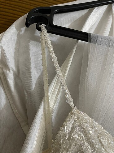 Kırık beyaz A kesim özel dikim gelinlik - Görsel 4