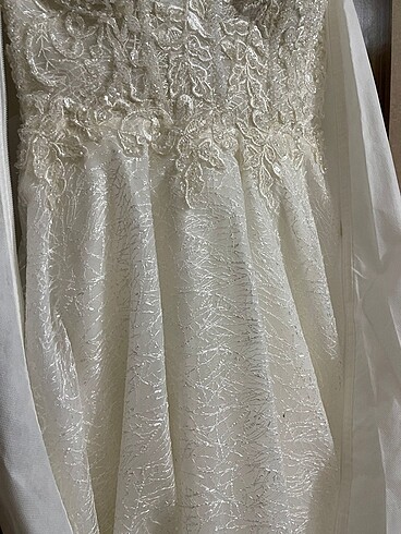 Kırık beyaz A kesim özel dikim gelinlik - Görsel 5