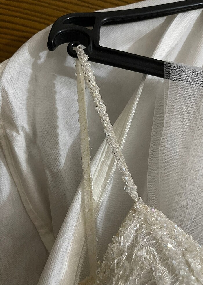 Kırık beyaz A kesim özel dikim gelinlik - Görsel 4