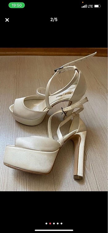 Platform topuklu gelin ayakkabısı - Görsel 5