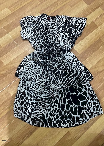 Zebra Desenli Kadın Uzun Elbise
