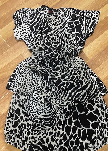Zara Zebra Desenli Kadın Uzun Elbise
