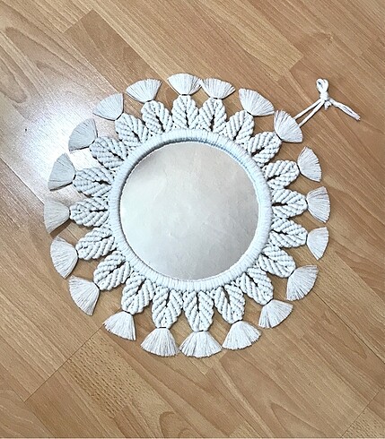 Beden ten rengi Renk Aynalı makrome duvar süsü