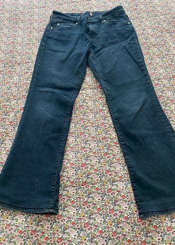 Kadın Lacivert Bol Kesim Denim Pantolon