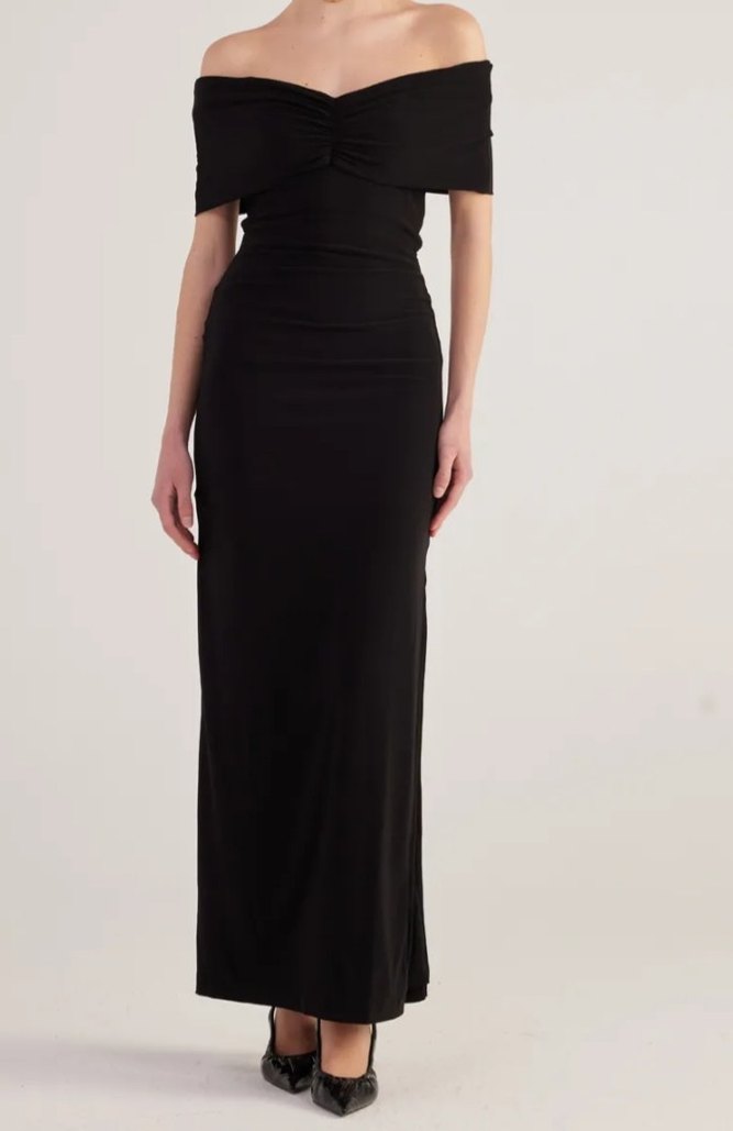 Siyah Straplez Uzun Elbise - Görsel 2