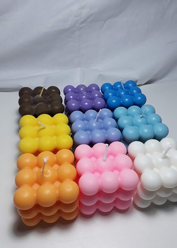 İkili Pastel Bubble Mum Seti - Görsel 2