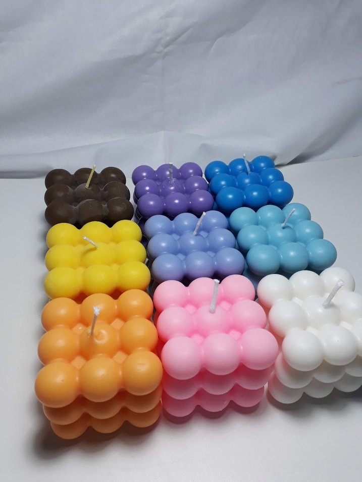 İkili Pastel Bubble Mum Seti - Görsel 2